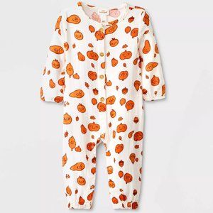 Baby Girls Cat & Jack Gauzy Fall Leaves Romper Size NB 0/3 3/6 6/9  12 mo NWT